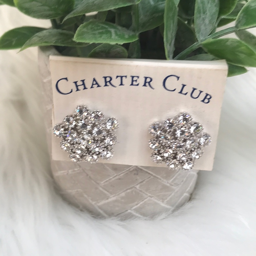 CHARTER CLUB silver tone earrings